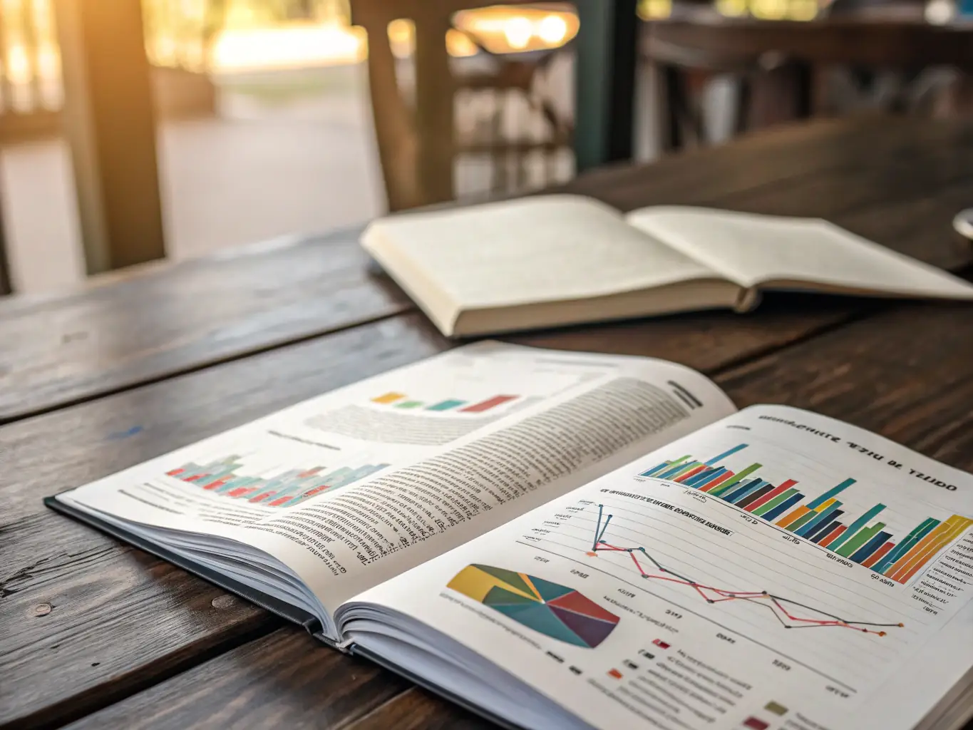 A digital rendering of a research paper with highlighted sections and abstract graphs, symbolizing AetherLab's contributions to AI research publications.