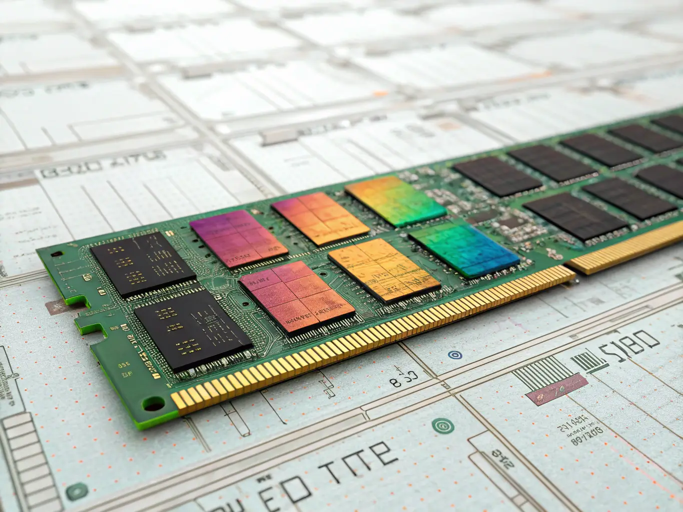 A stylized depiction of a memory chip with interconnected pathways, representing persistent memory architecture in AI systems.